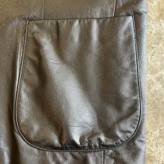 画像5: BLACK COLOR OVER DESIGN LEATHER TAILORED JACKET / Ladies L (5)