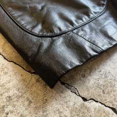 画像3: BLACK COLOR OVER DESIGN LEATHER TAILORED JACKET / Ladies L (3)