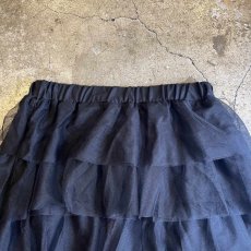 画像6: BLACK COLOR TIERED DESIGN LONG SKIRT / W25~W33 (6)