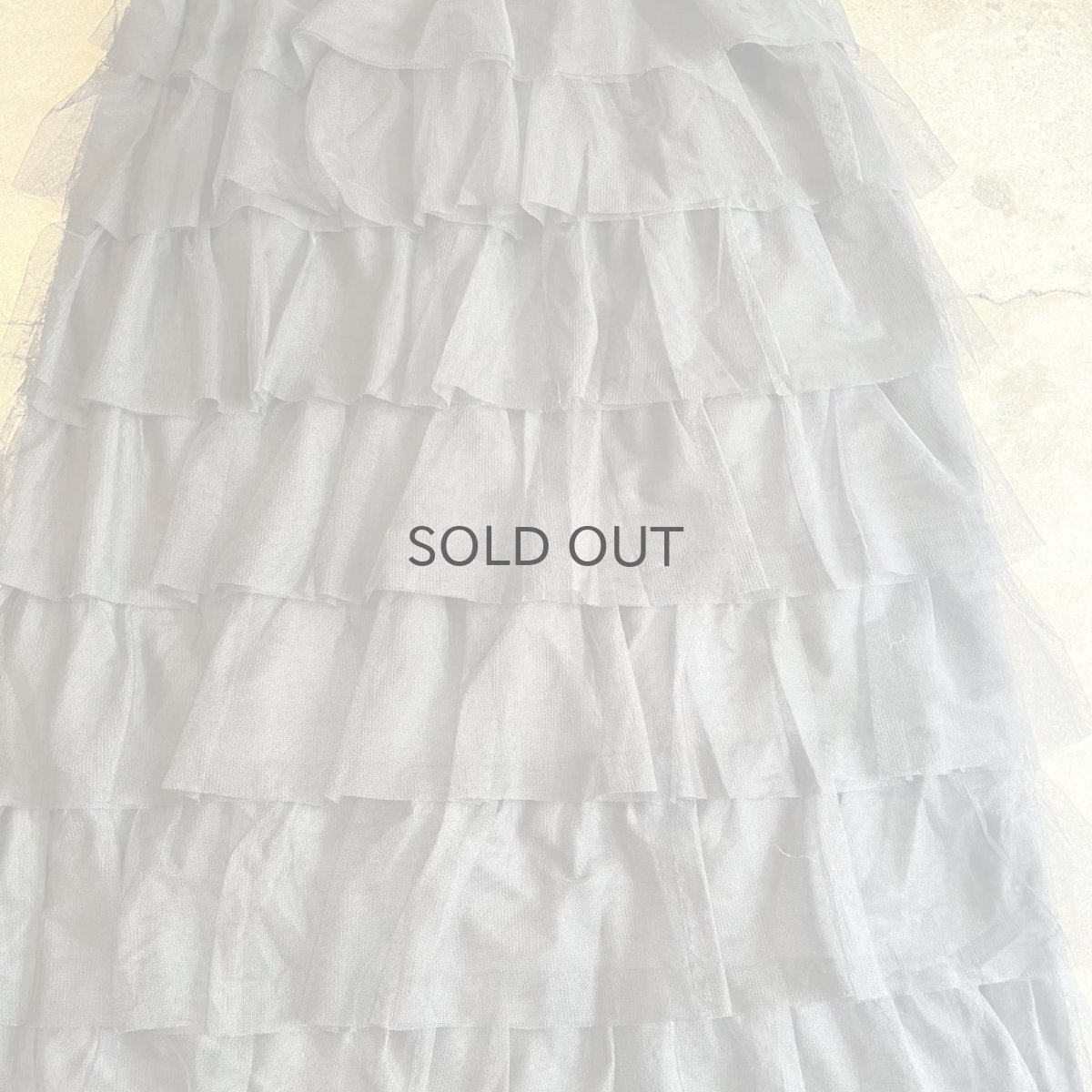 画像8: BLACK COLOR TIERED DESIGN LONG SKIRT / W25~W33 (8)