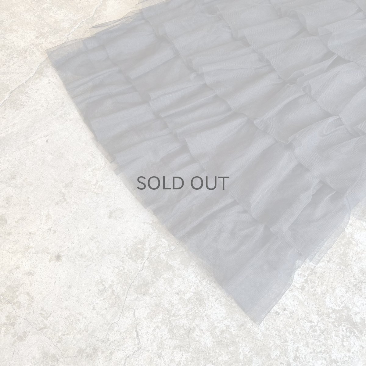 画像4: BLACK COLOR TIERED DESIGN LONG SKIRT / W25~W33 (4)