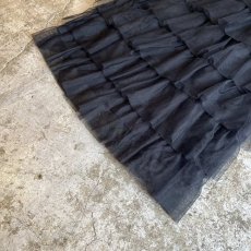 画像4: BLACK COLOR TIERED DESIGN LONG SKIRT / W25~W33 (4)