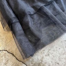 画像3: BLACK COLOR TIERED DESIGN LONG SKIRT / W25~W33 (3)