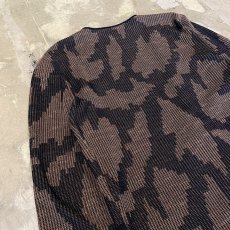 画像9: BICOLOR ALL OVER ARTISTIC PATTERN CARDIGAN / Mens M (9)