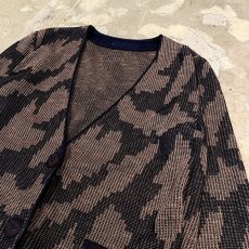 画像4: BICOLOR ALL OVER ARTISTIC PATTERN CARDIGAN / Mens M (4)