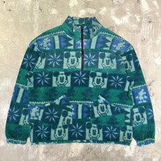 画像1: "MICKEY MOUSE" MULTI GRAPHIC PATTERN HALF ZIP FLEECE / Mens S(L) (1)