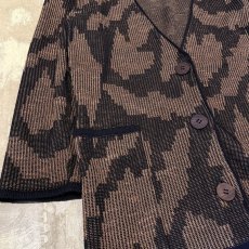 画像5: BICOLOR ALL OVER ARTISTIC PATTERN CARDIGAN / Mens M (5)