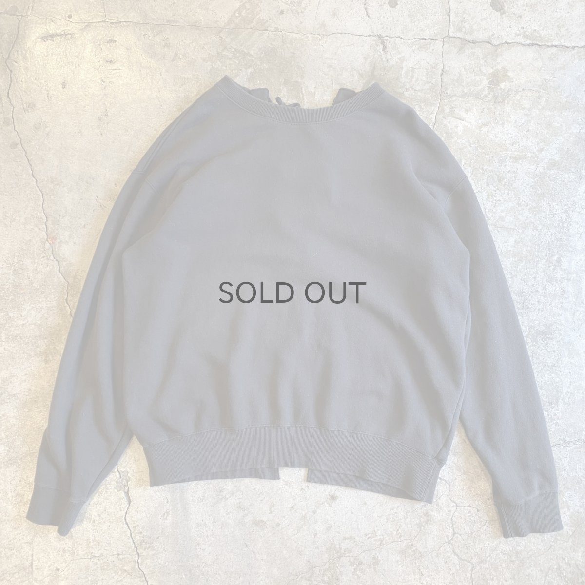 画像2: BACK LACE UP DESIGN SLIT BLACK COLOR SWEAT / Ladies L (2)