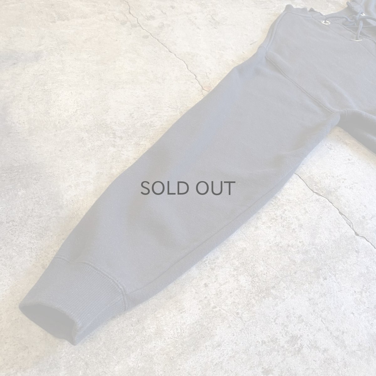 画像8: BACK LACE UP DESIGN SLIT BLACK COLOR SWEAT / Ladies L (8)