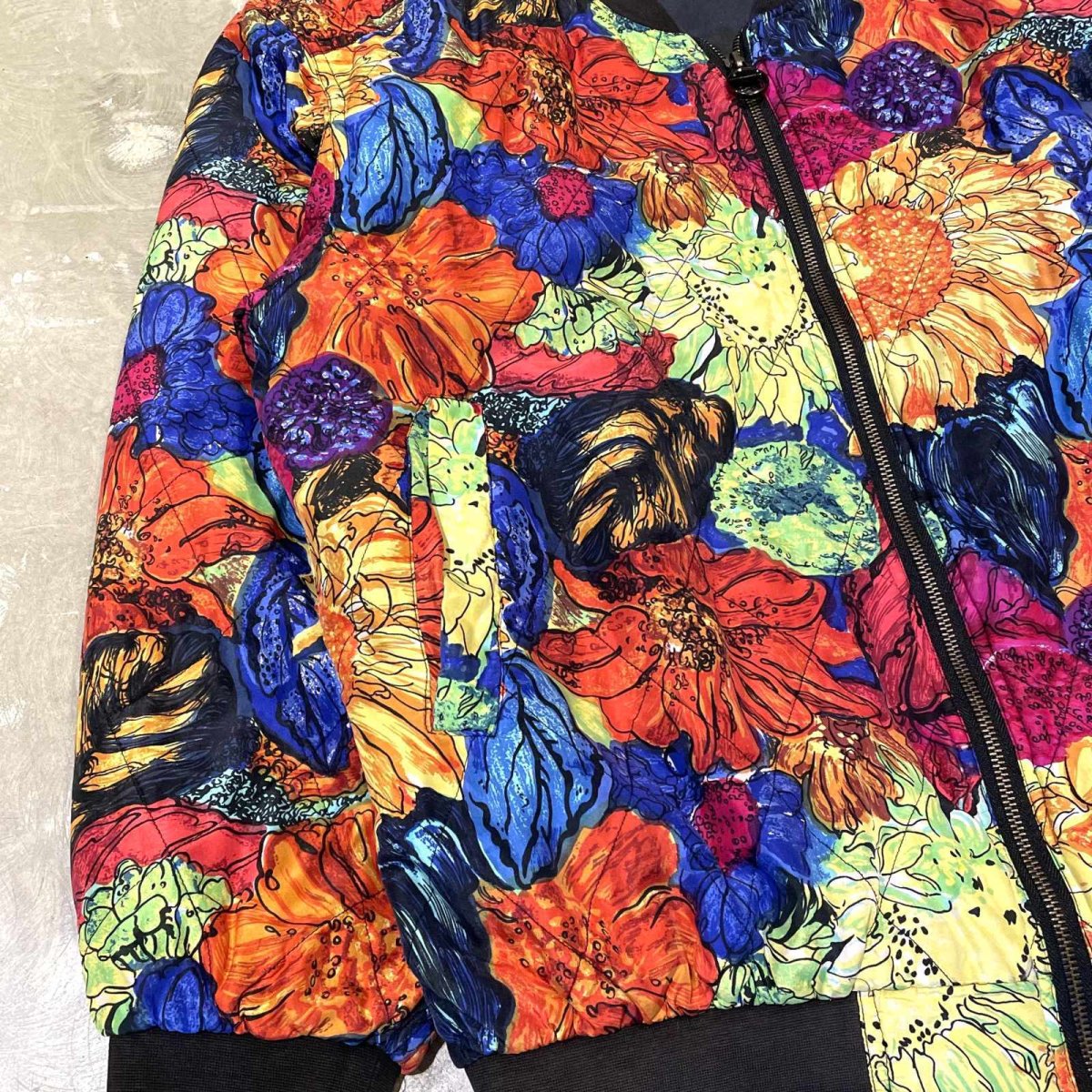 画像5: 90's~ ALL OVER ART FLORAL PATTERN ZIP UP JACKET / Mens L (5)