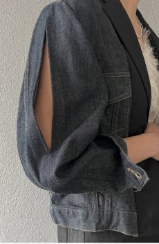 画像14: 【Wiz&Witch】"UNITED" OPEN SHOULDER DENIM TAYLOR JACKET / OS (14)