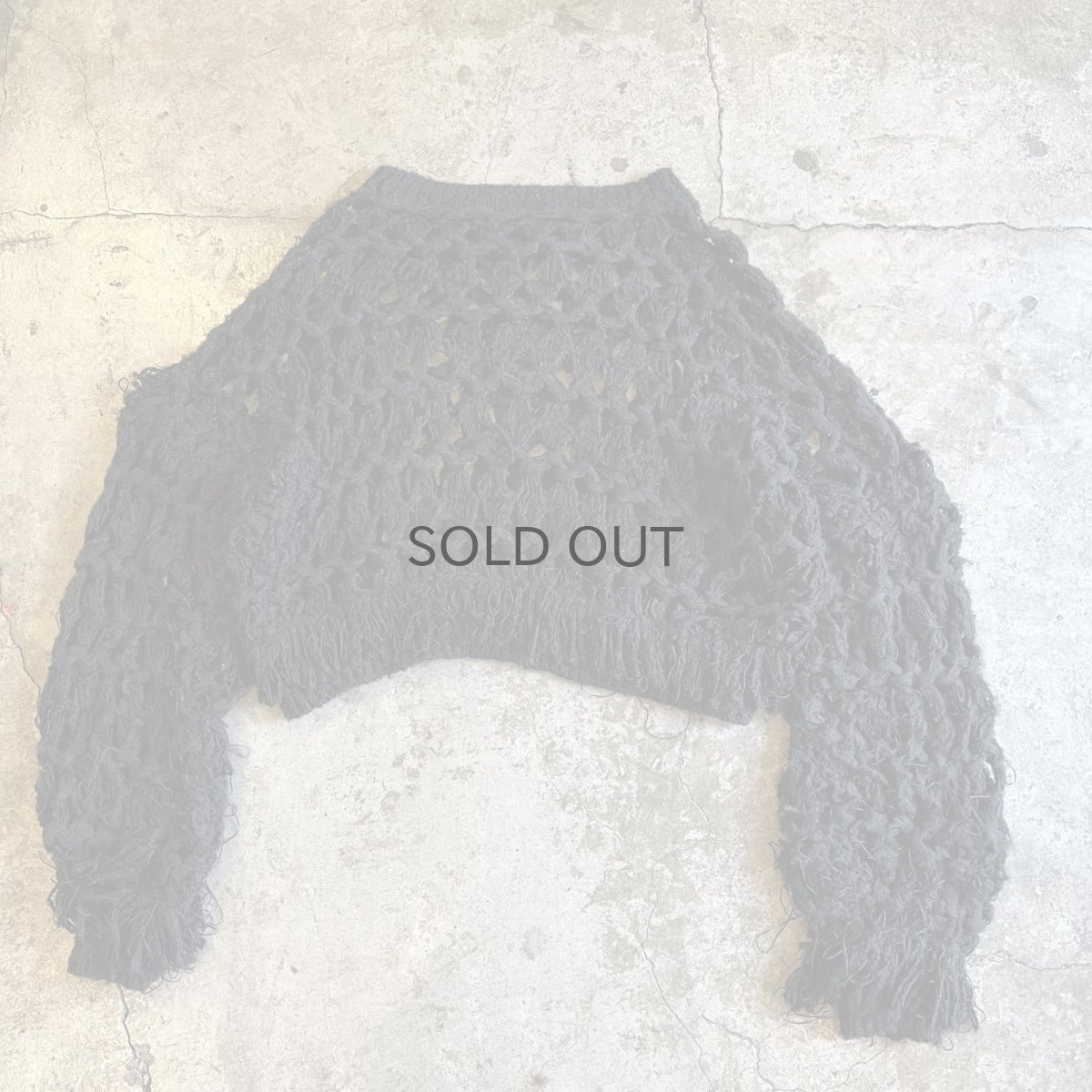 画像2: VOLUME SLEEVE SHORT DESIGN LOWGAUGE KNIT TOPS / Ladies L (2)