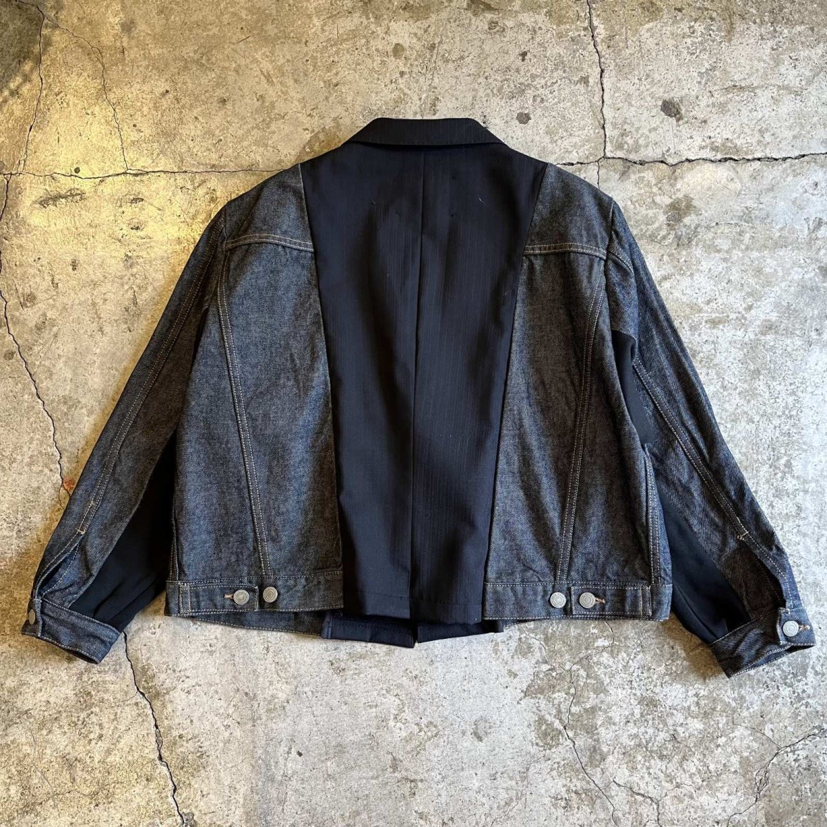 画像2: 【Wiz&Witch】"UNITED" OPEN SHOULDER DENIM TAYLOR JACKET / OS (2)