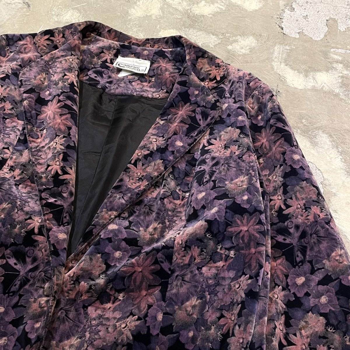 画像4: ALL OVER FLORAL PATTERN VELOUR TAILORED JACKET / Mens S (4)