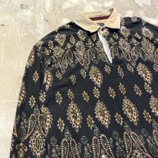 画像3: 【CHAPS RALPH LAUREN】ALL OVER PATTERN HALF BUTTON L/S SHIRT / Mens L(XL) (3)