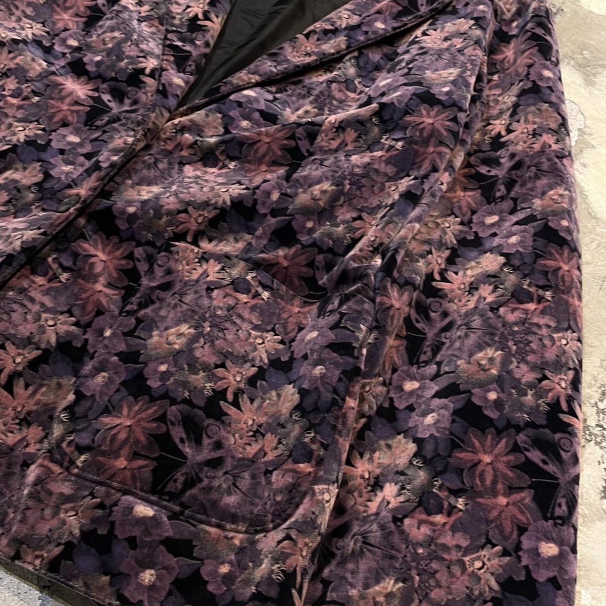 画像6: ALL OVER FLORAL PATTERN VELOUR TAILORED JACKET / Mens S (6)