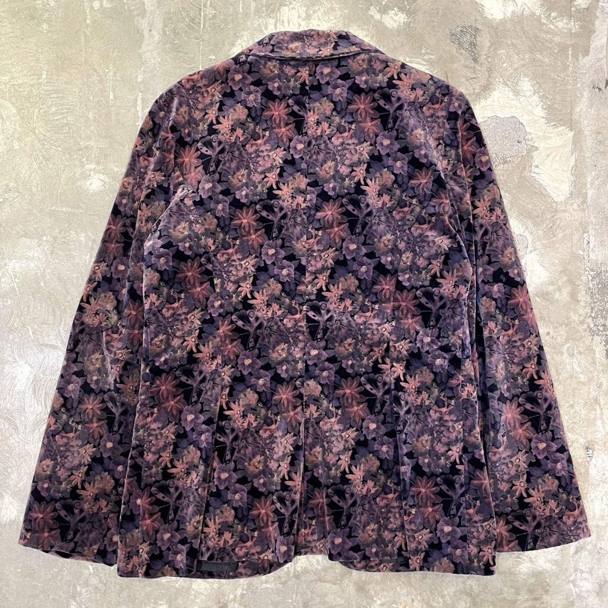 画像2: ALL OVER FLORAL PATTERN VELOUR TAILORED JACKET / Mens S (2)