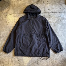 画像1: OLD BLACK COLOR FRONT BIG POCKET DESIGN ANORAK HOODIE / Ladies L / MADE IN USA (1)