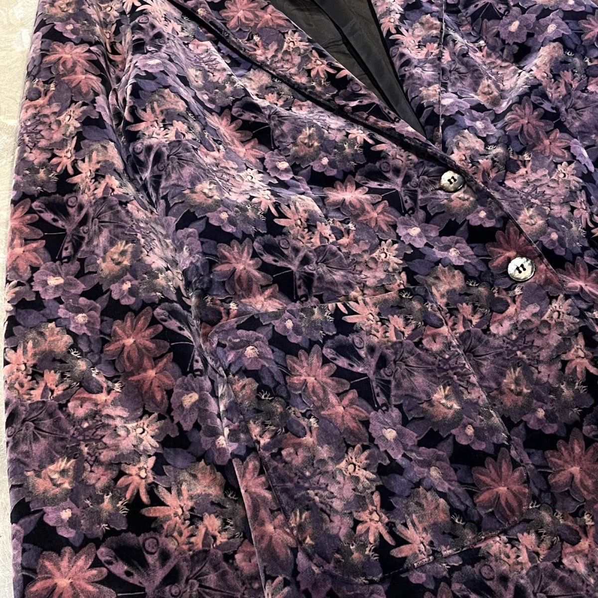 画像5: ALL OVER FLORAL PATTERN VELOUR TAILORED JACKET / Mens S (5)