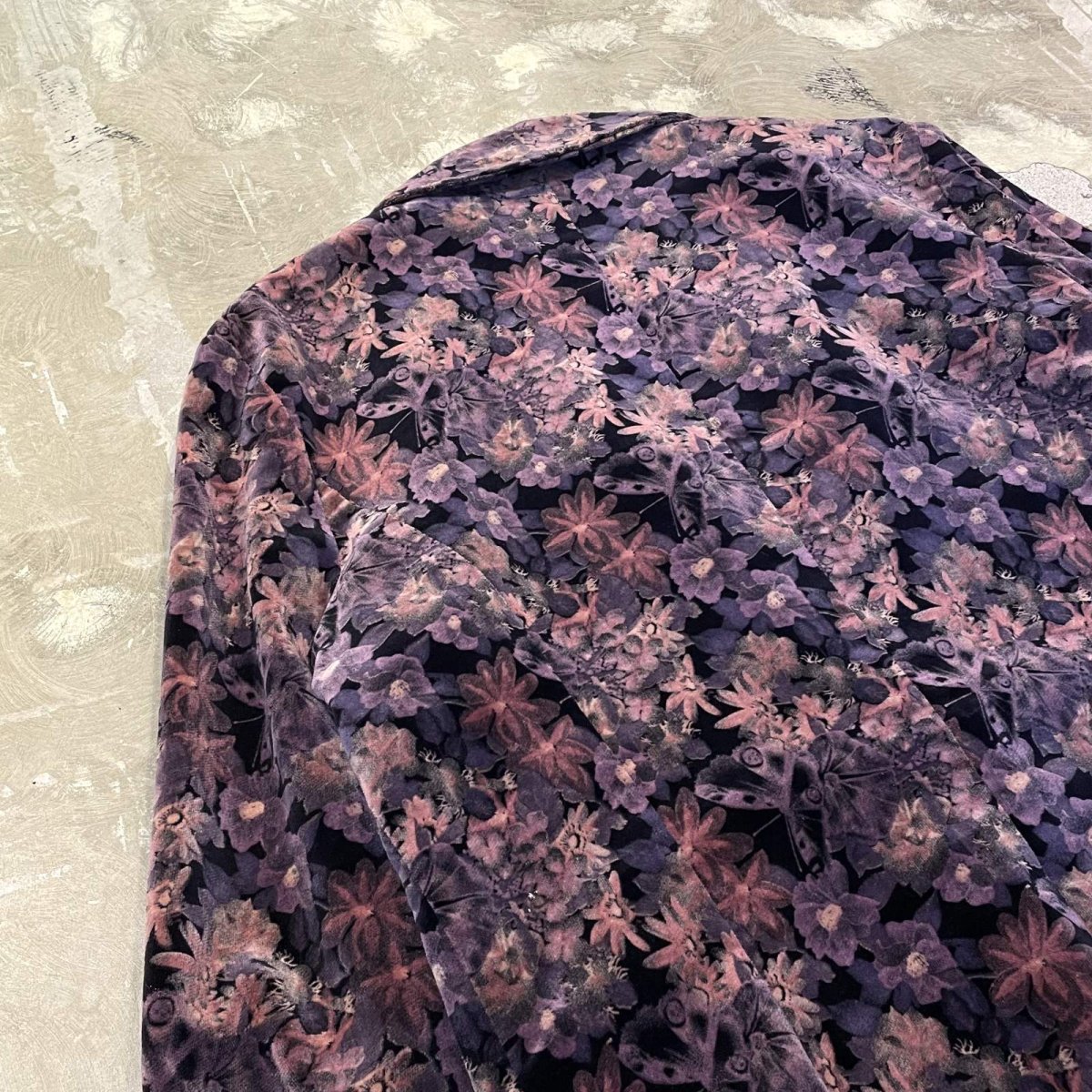 画像9: ALL OVER FLORAL PATTERN VELOUR TAILORED JACKET / Mens S (9)