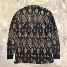 画像2: 【CHAPS RALPH LAUREN】ALL OVER PATTERN HALF BUTTON L/S SHIRT / Mens L(XL) (2)