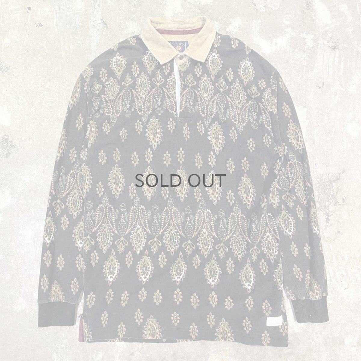 画像1: 【CHAPS RALPH LAUREN】ALL OVER PATTERN HALF BUTTON L/S SHIRT / Mens L(XL) (1)