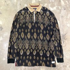 画像1: 【CHAPS RALPH LAUREN】ALL OVER PATTERN HALF BUTTON L/S SHIRT / Mens L(XL) (1)