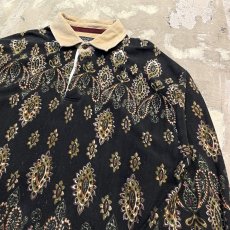 画像4: 【CHAPS RALPH LAUREN】ALL OVER PATTERN HALF BUTTON L/S SHIRT / Mens L(XL) (4)