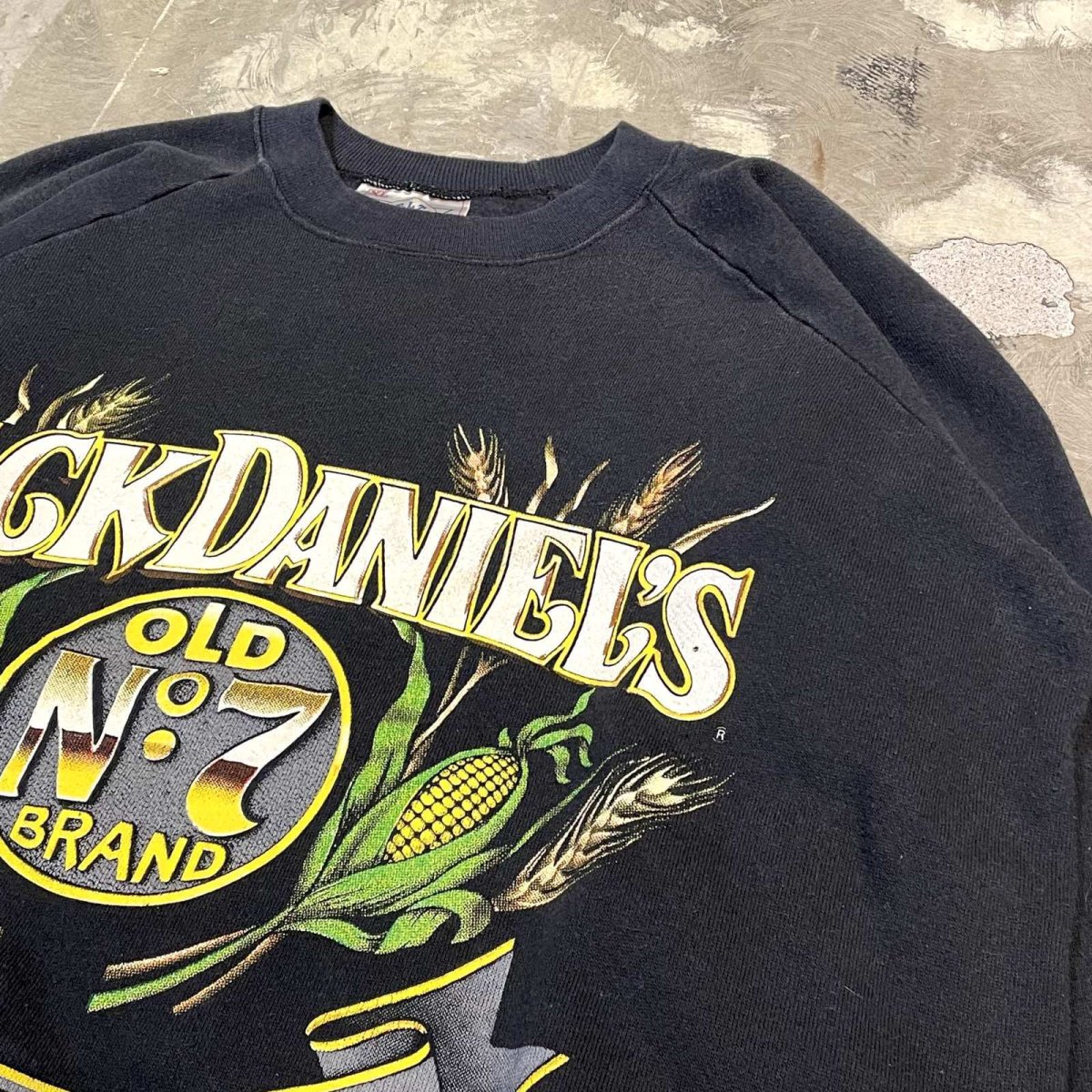 画像4: 80's "JACK DANIEL'S" PRINTED RAGLAN SLEEVE SWEAT / Mens XL (4)