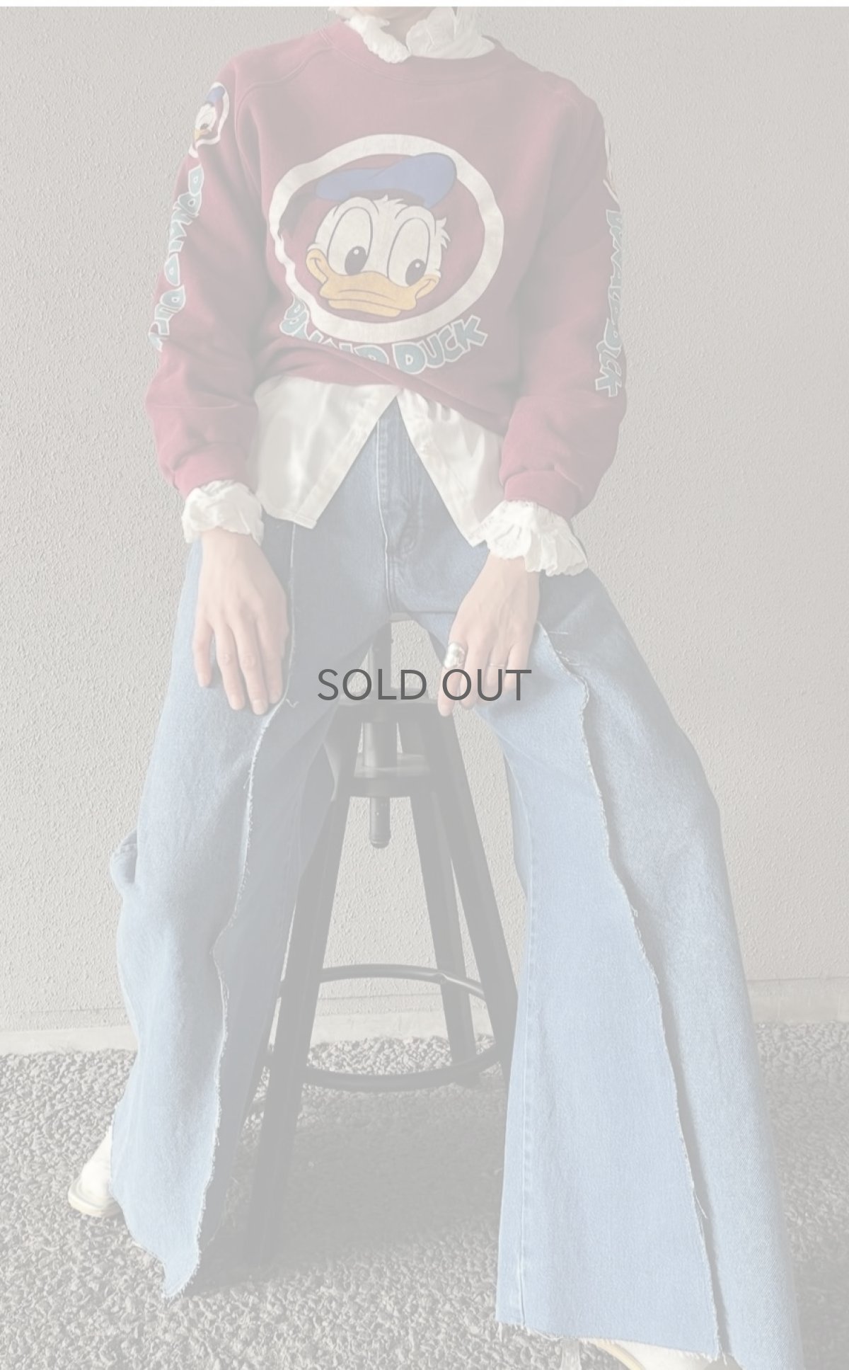 画像13: OLD 3 LOCATIONS "DONALD DUCK" PRINTED DESIGN L/S SWEAT / Ladies M (13)