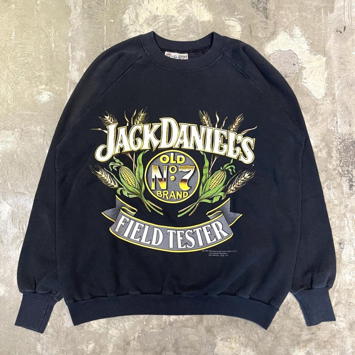 画像1: 80's "JACK DANIEL'S" PRINTED RAGLAN SLEEVE SWEAT / Mens XL (1)