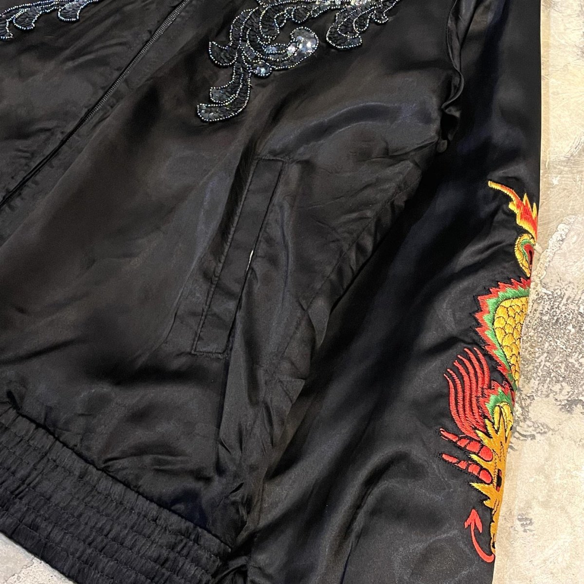 画像6: SPANGLES & GRAPHIC EMBROIDERY ZIP UP JACKET / Mens L (6)