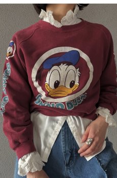 画像12: OLD 3 LOCATIONS "DONALD DUCK" PRINTED DESIGN L/S SWEAT / Ladies M (12)