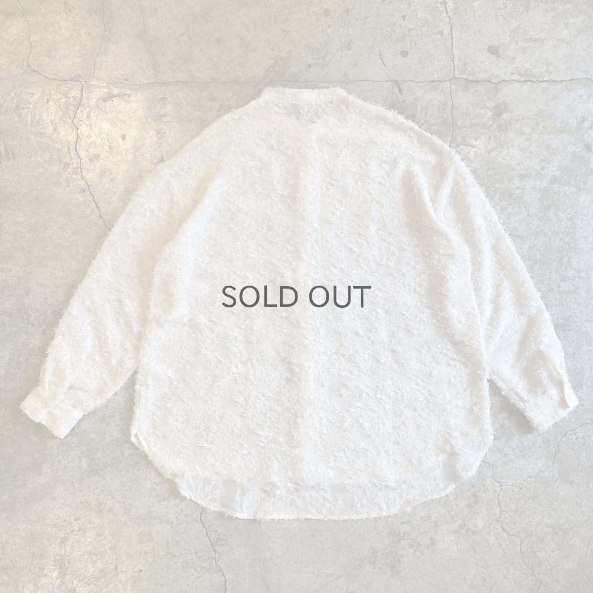 画像2: ALL OVER FLORAL SHAGGY PATTERN DESIGN SHEER SHIRT / Ladies L (2)