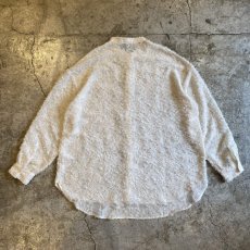 画像2: ALL OVER FLORAL SHAGGY PATTERN DESIGN SHEER SHIRT / Ladies L (2)