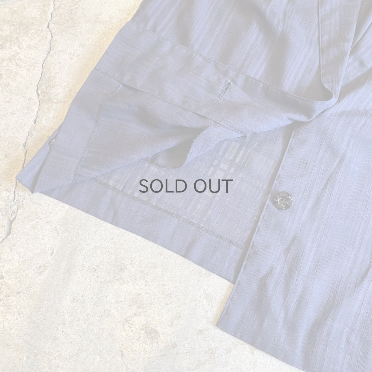 画像11: BULE COLOR CHECK PATTERN SHEER DESIGN JACKET / Ladies L (11)