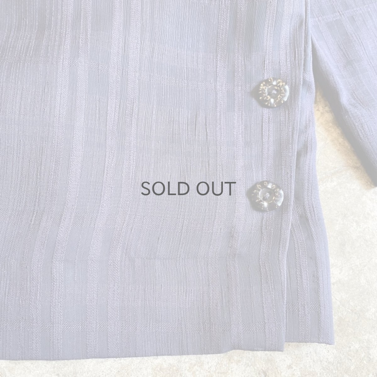 画像5: BULE COLOR CHECK PATTERN SHEER DESIGN JACKET / Ladies L (5)