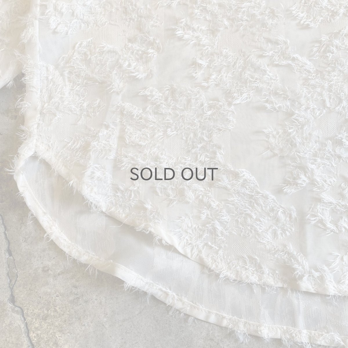 画像11: ALL OVER FLORAL SHAGGY PATTERN DESIGN SHEER SHIRT / Ladies L (11)