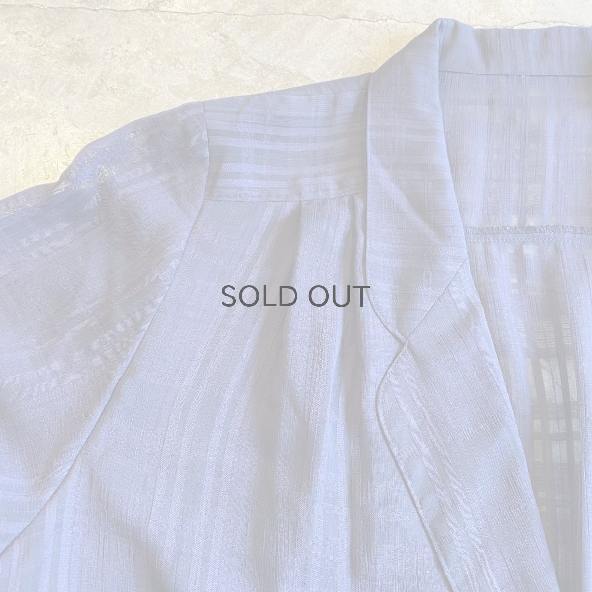 画像4: BULE COLOR CHECK PATTERN SHEER DESIGN JACKET / Ladies L (4)