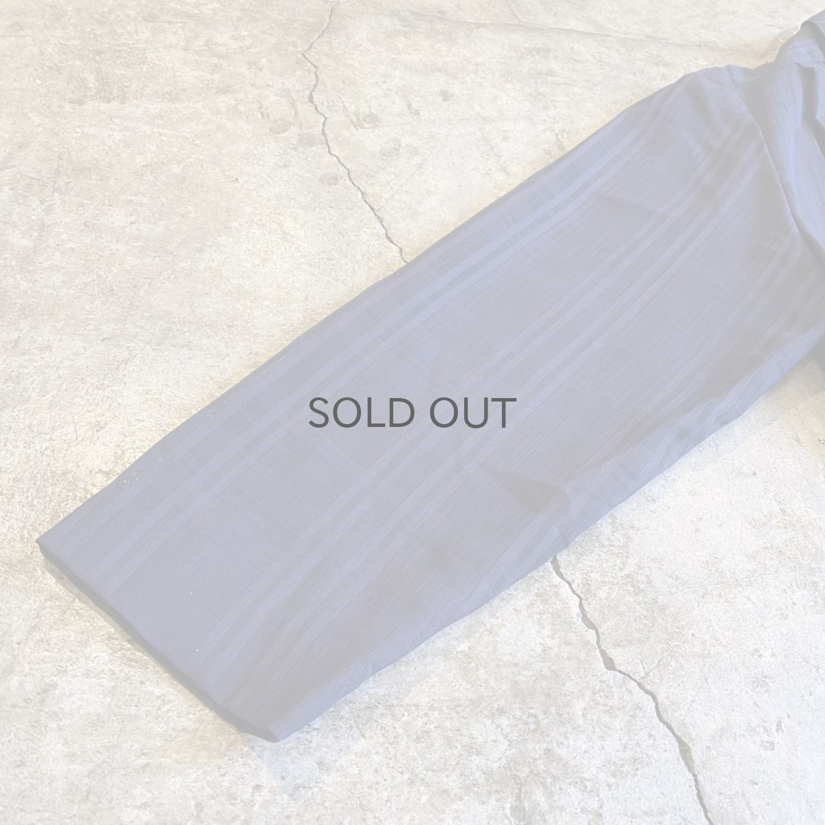 画像6: BULE COLOR CHECK PATTERN SHEER DESIGN JACKET / Ladies L (6)