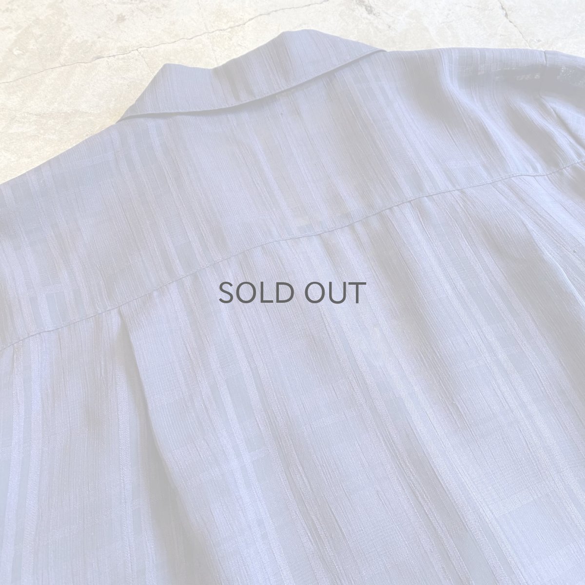 画像9: BULE COLOR CHECK PATTERN SHEER DESIGN JACKET / Ladies L (9)