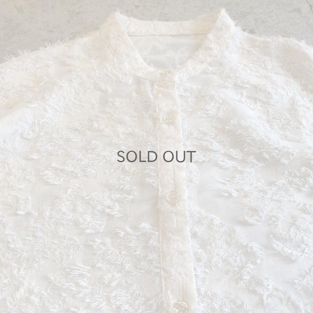 画像4: ALL OVER FLORAL SHAGGY PATTERN DESIGN SHEER SHIRT / Ladies L (4)