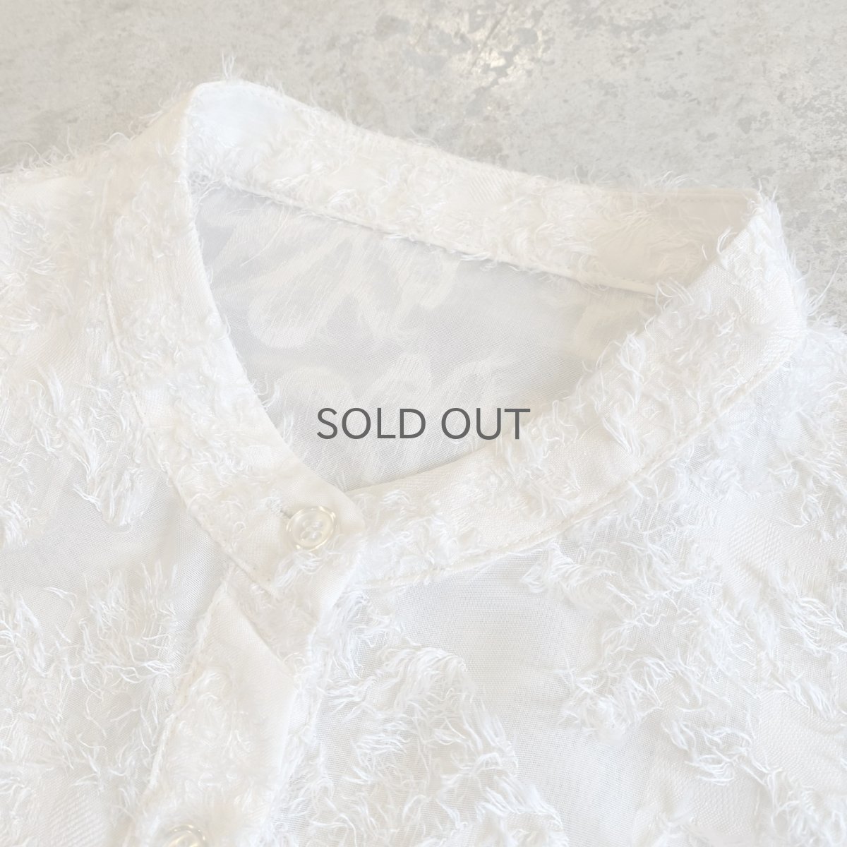 画像6: ALL OVER FLORAL SHAGGY PATTERN DESIGN SHEER SHIRT / Ladies L (6)