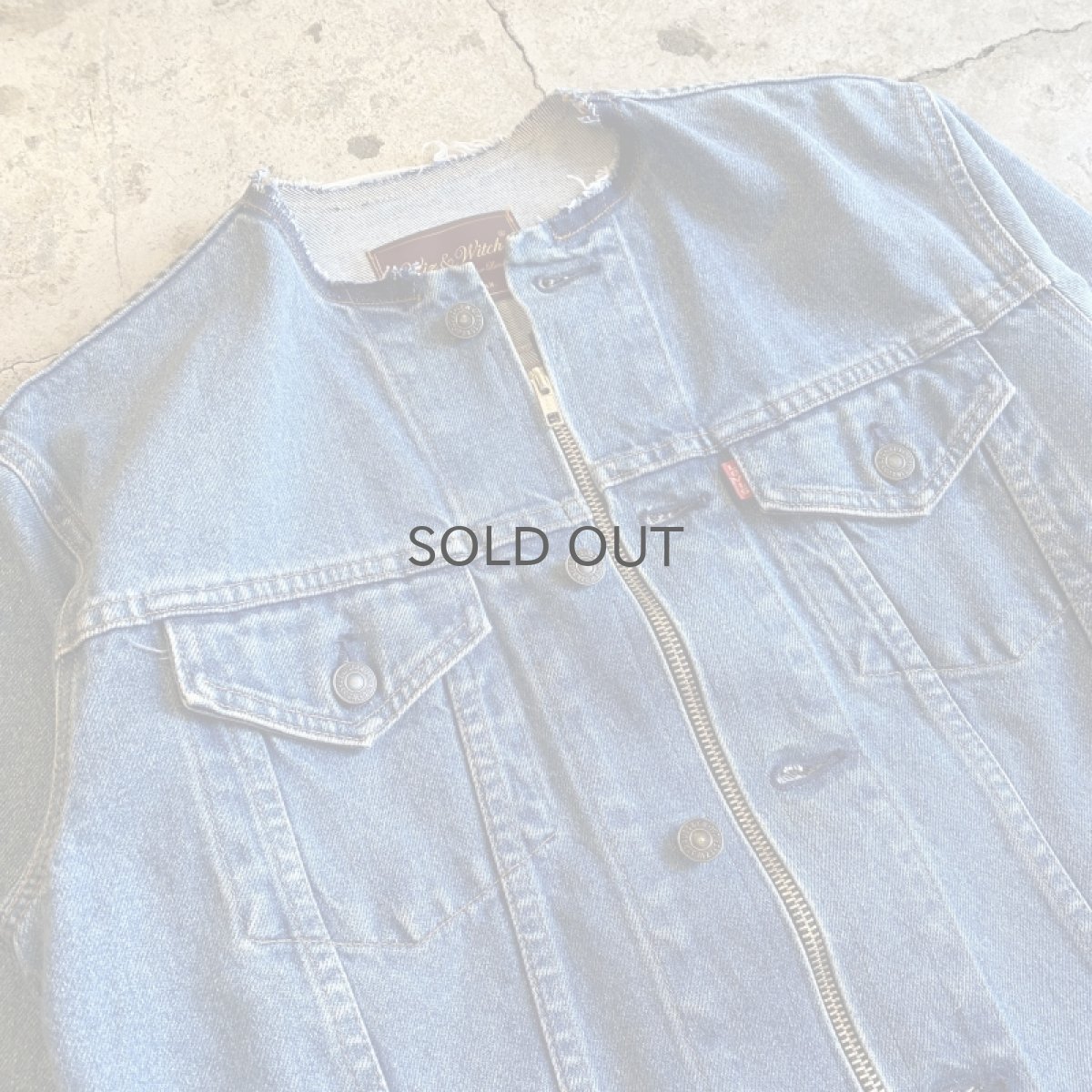 画像3: 【Wiz&Witch】"WANDERER" NO COLLAR ZIP UP DENIM JACKET / OS (3)