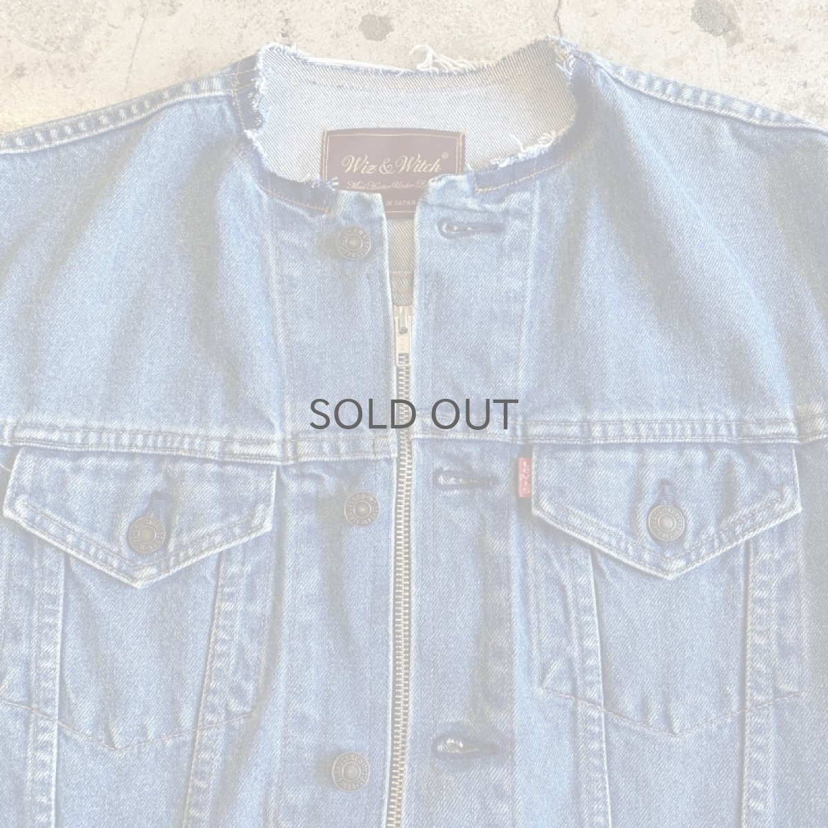 画像6: 【Wiz&Witch】"WANDERER" NO COLLAR ZIP UP DENIM JACKET / OS (6)
