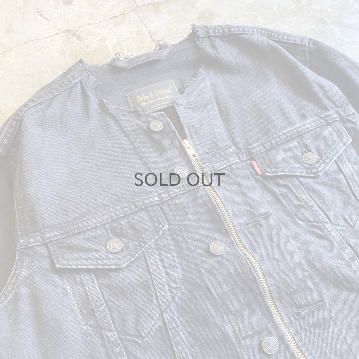 画像3: 【Wiz&Witch】"WANDERER" NO COLLAR ZIP UP DENIM JACKET / OS (3)