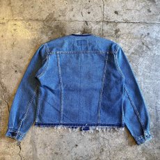 画像2: 【Wiz&Witch】"WANDERER" NO COLLAR ZIP UP DENIM JACKET / OS (2)