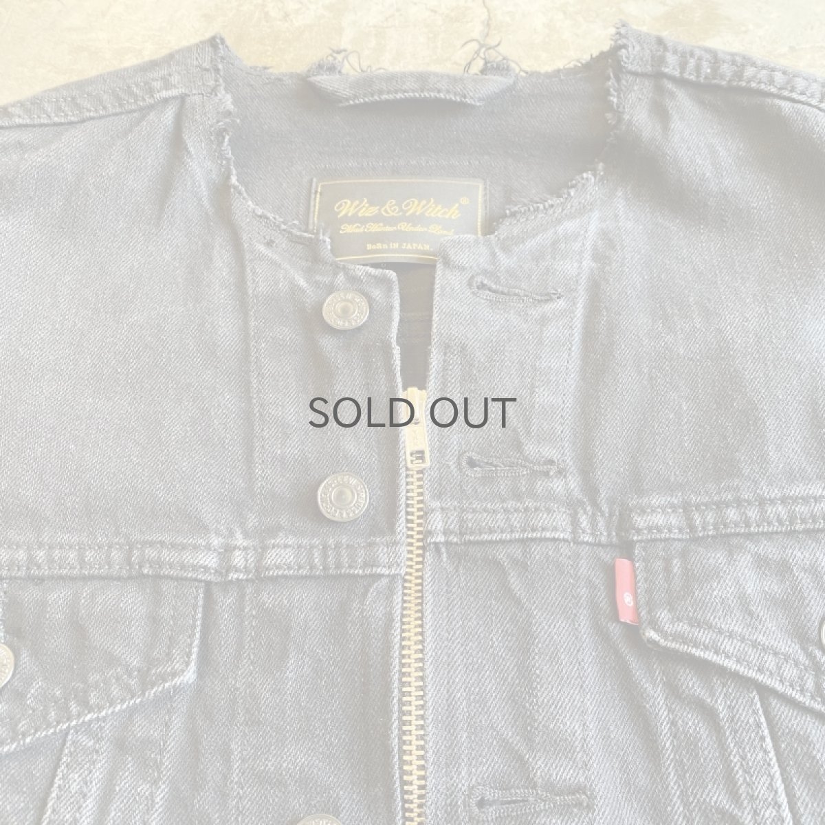画像4: 【Wiz&Witch】"WANDERER" NO COLLAR ZIP UP DENIM JACKET / OS (4)