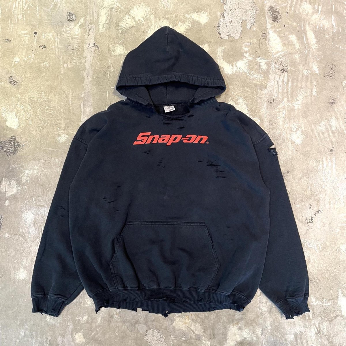 画像1: "SNAP-ON" PRINTED CRASH DAMAGE HOODIE SWEAT / Mens XL (1)