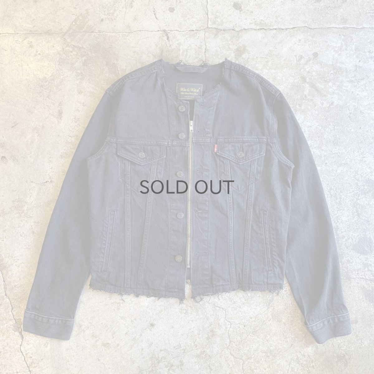 画像1: 【Wiz&Witch】"WANDERER" NO COLLAR ZIP UP DENIM JACKET / OS (1)